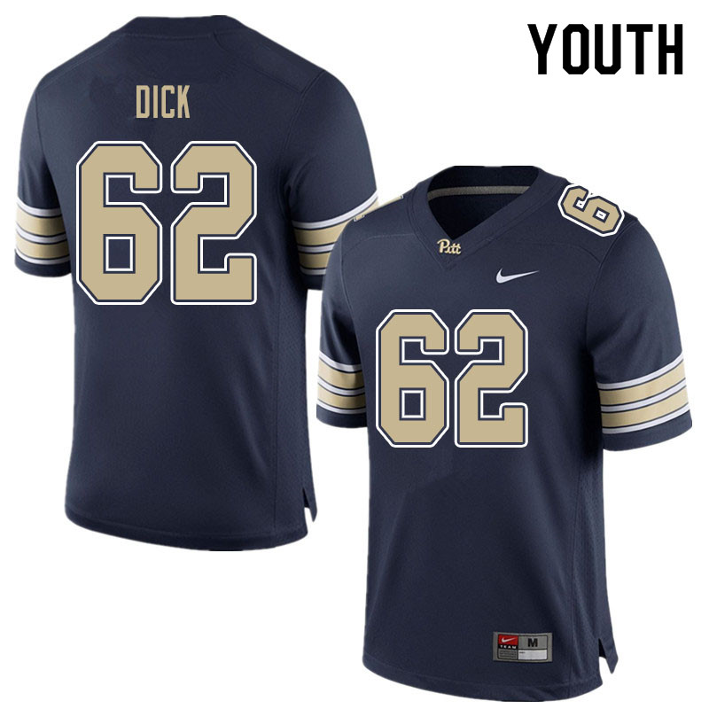 Youth #62 Liam Dick Pitt Panthers College Football Jerseys Sale-Blue